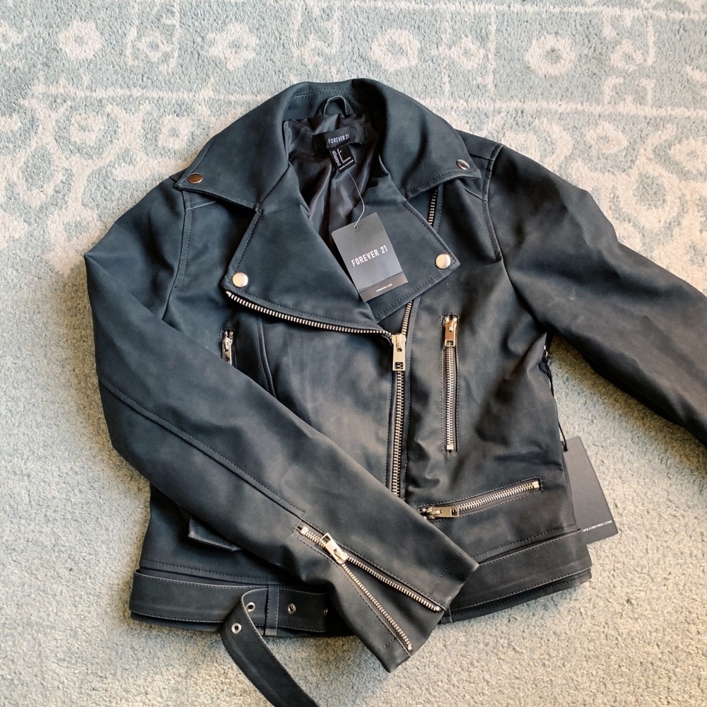 Faux Leather Moto Jacket- Forever 21